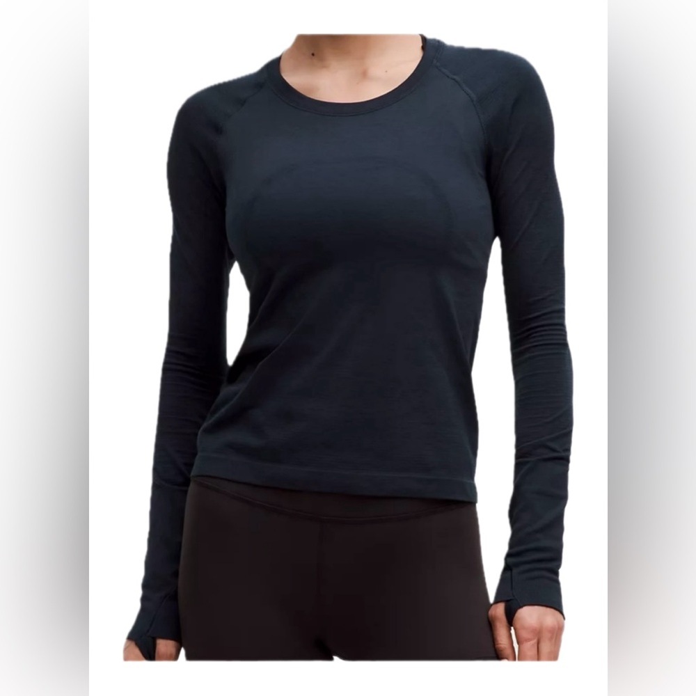 NWOT Lululemon Swiftly Tech Long Sleeve 2.0 Waist Length Top True Navy 14